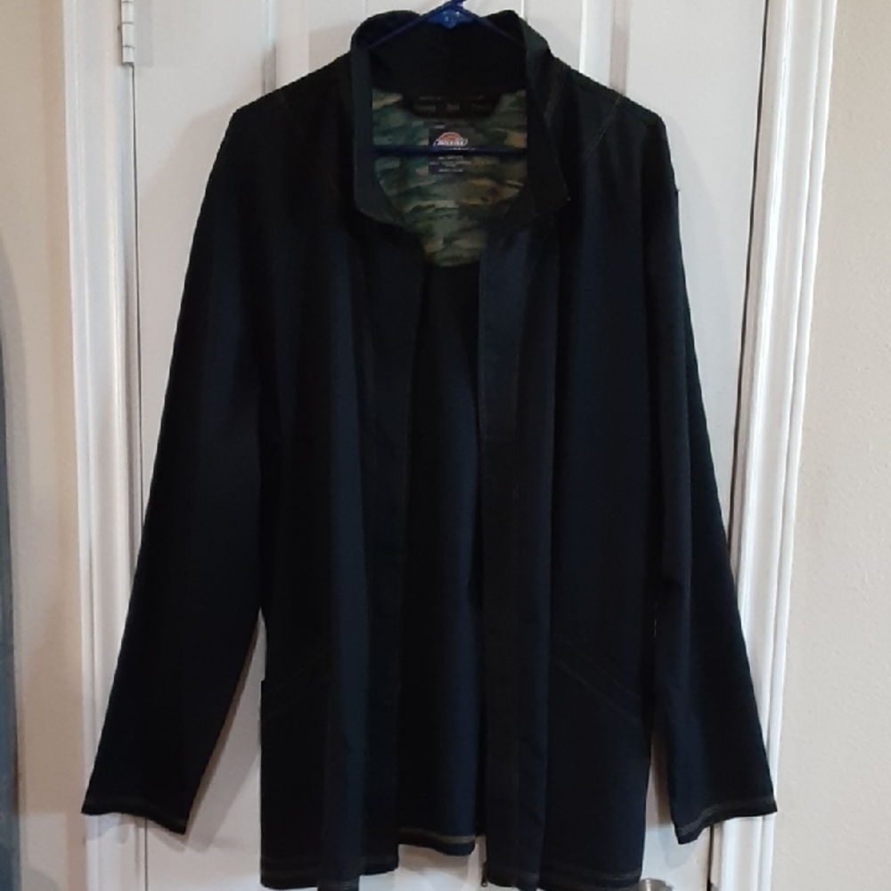 Dickies Essence Women's Zip Front Scrub Jacket Black - 3XL- EUC
